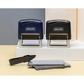 Штамп самонаборный Attache пластиковый 4 строки 48x18 мм