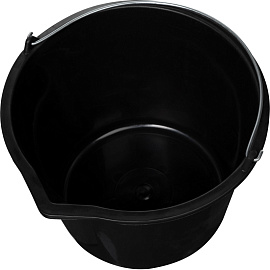 Ведро строительное 12 л пластик чёрное (сливной носик)