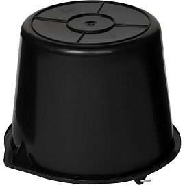 Ведро строительное 12 л пластик чёрное (сливной носик)