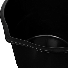 Ведро строительное 12 л пластик чёрное (сливной носик)