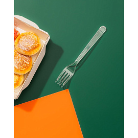 Вилка одноразовая Комус Эконом прозрачная 180 мм (50 штук в упаковке)