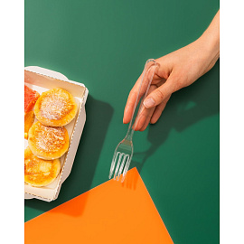 Вилка одноразовая Комус Эконом прозрачная 180 мм (50 штук в упаковке)