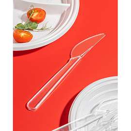 Нож одноразовый Комус Эконом прозрачный 180 мм 50 штук в упаковке