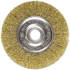 Корщетка для УШМ дисковая латунированная проволока 125 мм Matrix (74656)
