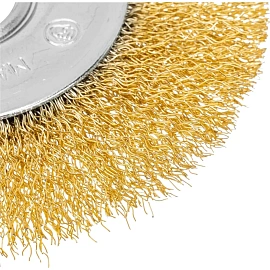 Корщетка для УШМ дисковая латунированная проволока 125 мм Matrix (74656)