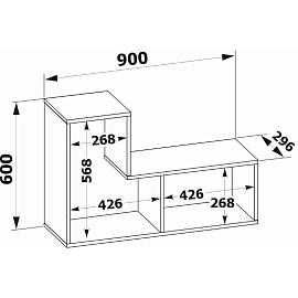 Книжная полка Сокол ПК-9 (белый, 900х296х600 мм)