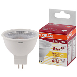 Лампа светодиодная Osram LSMR1650110 MR 5Вт GU5.3 3000К 400Лм (4058075481169)