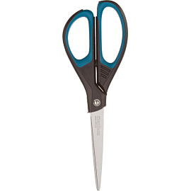 Ножницы 210 мм Maped Essentials soft с пластиковыми прорезиненными симметричными ручками черного/синего цвета 468310