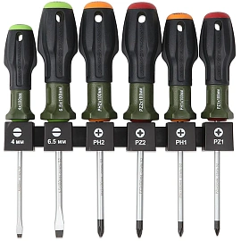 Набор отверток c трехкомпонентными рукоятками 6 штук Дело Техники 728065