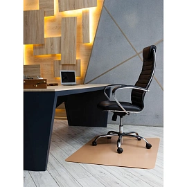Коврик защитный для паркета/ламината Комус Мебель (Easy Chair) бежевый (прямоугольный, 1000х1200 мм)