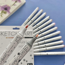 Набор маркеров для скетчинга Sketch&Art Портрет двухсторонние 12 цветов (толщина линии 1-5 мм)