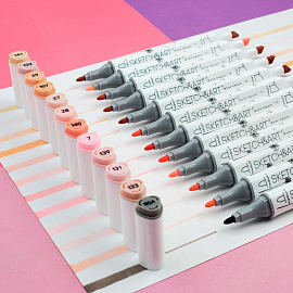 Набор маркеров для скетчинга Sketch&Art Портрет двухсторонние 12 цветов (толщина линии 1-5 мм)