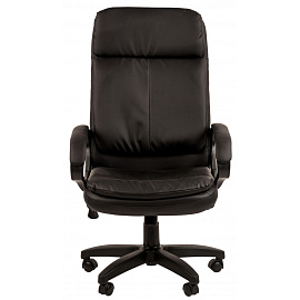 Кресло для руководителя Комус Мебель 691 чёрное (экокожа, пластик)