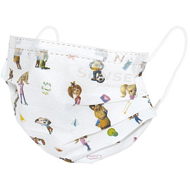 Маска медицинская одноразовая Sense Сharisma Барбоскины трехслойная белая с рисунком (50 штук в упаковке)