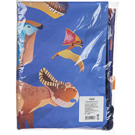 Мешок для сменной обуви Комус Класс (№1 School) Мир динозавров 360x470 мм синий с 1 отделением