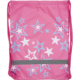 Мешок для сменной обуви Комус Класс (№1 School) Звезды 360x470 мм розовый с 1 отделением