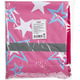 Мешок для сменной обуви Комус Класс (№1 School) Звезды 360x470 мм розовый с 1 отделением