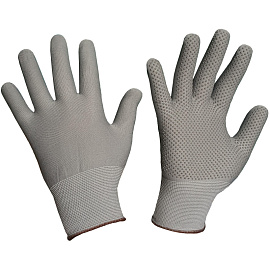 Перчатки рабочие защитные СВС полиэфирные с ПВХ покрытием (точка, 15 класс, размер 7-9 (M))