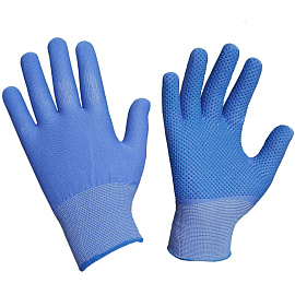 Перчатки рабочие защитные СВС полиэфирные с ПВХ покрытием (точка, 15 класс, размер 7-9 (M))