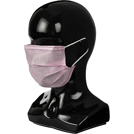 Маска медицинская одноразовая Чистовье трехслойная розовая (100 штук в упаковке)