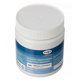 Краска акриловая Гамма Студия белила титановые 500 мл в пластиковой банке