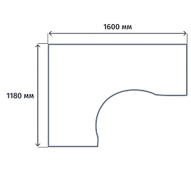 Стол угловой ST Формула ФР 109 ОЕ правый (ольха европейская, 1600х1180х750 мм)