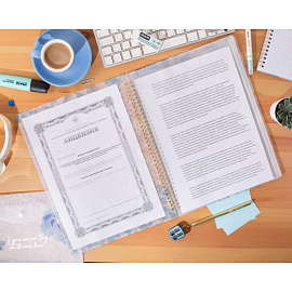 Папка файловая на 5 файлов Attache Selection Bloom А4 10 мм белая (толщина обложки 0,4 мм)