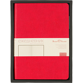 Ежедневник недатированный Bruno Visconti Boston искусственная кожа А5 136 листов красный (серый обрез), 3-228/01
