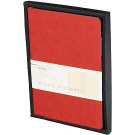 Ежедневник недатированный Bruno Visconti Boston искусственная кожа А5 136 листов красный (серый обрез), 3-228/01
