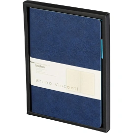 Ежедневник недатированный Bruno Visconti Boston искусственная кожа А5 136 листов синий (голубой обрез), 3-228/06