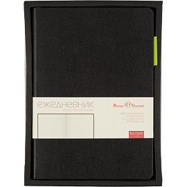 Ежедневник недатированный Bruno Visconti Boston искусственная кожа А5 136 листов чёрный (зелёный обрез), 3-228/04