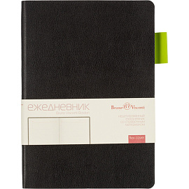 Ежедневник недатированный Bruno Visconti Boston искусственная кожа А5 136 листов чёрный (зелёный обрез), 3-228/04