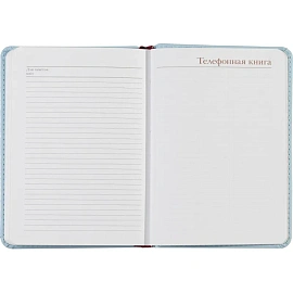 Ежедневник недатированный Attache Velvet искусственная кожаSoft Touch А6+ 136 листов голубой