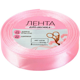 Лента атласная Арт Узор 23 м x 2 см розовая фото Лента атласная Арт Узор 23 м x 2 см розовая