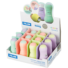 Ластик-точилка Milan Sway Pastel ПВХ фигурный 30х30х61 мм