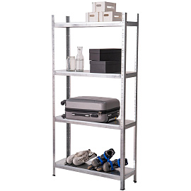 Стеллаж металлический First HIT оцинкованный 4 полки (металлик, 912х300х1824 мм)