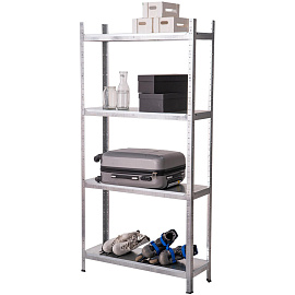 Стеллаж металлический First HIT оцинкованный 4 полки (металлик, 912х400х1824 мм)