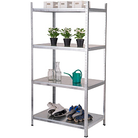 Стеллаж металлический First HIT оцинкованный 4 полки (металлик, 912х500х1824 мм)