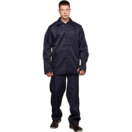 Костюм для защиты от кислот и щелочей КЩС из лавсана темно-синий (размер 56-58, рост 170-176)
