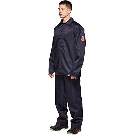 Костюм для защиты от кислот и щелочей КЩС из лавсана темно-синий (размер 48-50, рост 182-188)