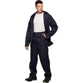 Костюм для защиты от кислот и щелочей КЩС из лавсана темно-синий (размер 56-58, рост 182-188)