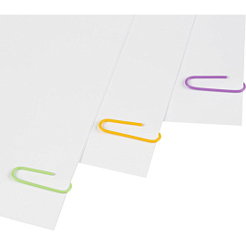 Скрепки канцелярские 28 мм Attache Bright Colours металлические с полимерным покрытием (100 штук в упаковке)