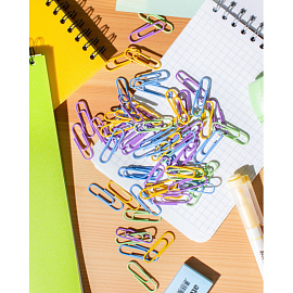 Скрепки канцелярские 28 мм Attache Bright Colours металлические с полимерным покрытием (100 штук в упаковке)