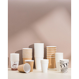 Стакан одноразовый бумажный Комус 150/180 мл белый для вендинговых аппаратов (100 штук в упаковке)