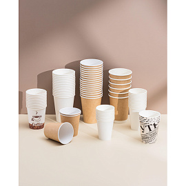 Стакан одноразовый бумажный Комус 150/180 мл белый для вендинговых аппаратов (100 штук в упаковке)