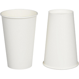 Стакан одноразовый бумажный Комус 300/360 мл белый для вендинговых аппаратов (50 штук в упаковке)