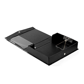 Короб архивный картон/пластик COMIX на кнопке 243x65x325 мм черный до 500 листов