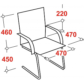 Конференц-кресло Everprof Leo CF черное (экокожа, металл хромированный)