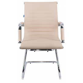 Конференц-кресло Everprof Leo CF бежевое (экокожа, металл хромированный)