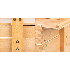 Ящик художника большой с ячейками для кистей и красок Гамма "Студия", 36*23,5*15см, бук